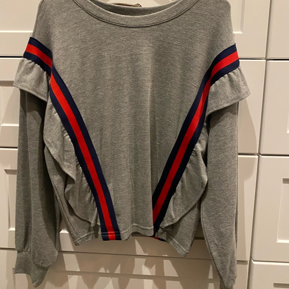 Bb Dakota lightweight sweater, red and blue Small